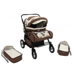 Carucior Pentru Gemeni MyKids Duet Maro-Beige 4