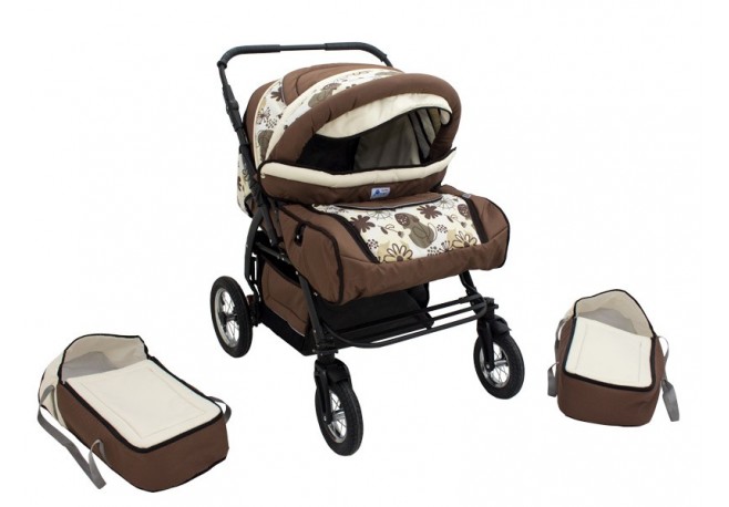 Carucior Pentru Gemeni MyKids Duet Maro-Beige 4