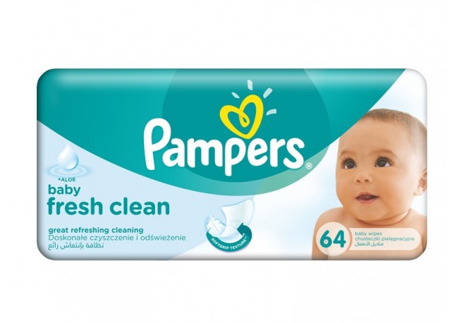 Pampers Servetele Baby Fresh Aloe Alb Verde 64 bucati