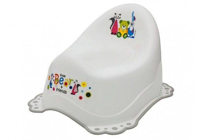Olita muzicala MyKids Little Bear and Friend sistem antialunecare Alb-Gri