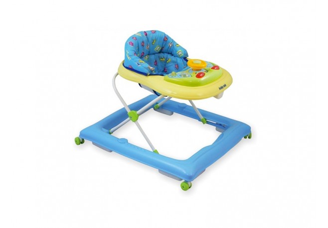 Premergator copii cu roti din silicon Baby Mix BG-1601 Blue Cream