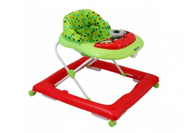 Premergator copii cu roti din silicon Baby Mix BG-1601 Red Green