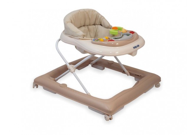 Premergator copii cu roti din silicon Baby Mix BG-1601 Latte