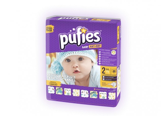 Scutece copii Pufies nr 2 Mini 3-6 kg 80 bucati
