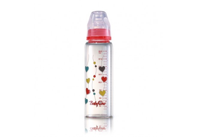 Biberon copii din sticla de la 0 luni cu gat standard Baby Ono 1340 240 ml