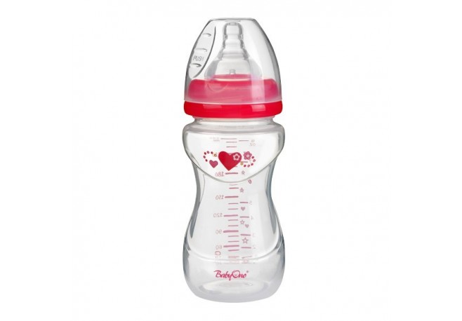 Biberon copii anticolici de la 0 luni cu gatul larg Baby Ono 1211 240 ml