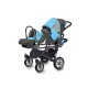 Carucior Pentru Gemeni MyKids Twinni Blue 3 In 1