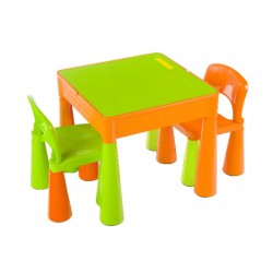 Set masuta cu 2 scaune Tega Mamut Portocaliu Verde