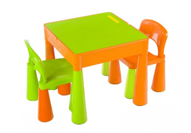 Set masuta cu 2 scaune Tega Mamut Portocaliu Verde