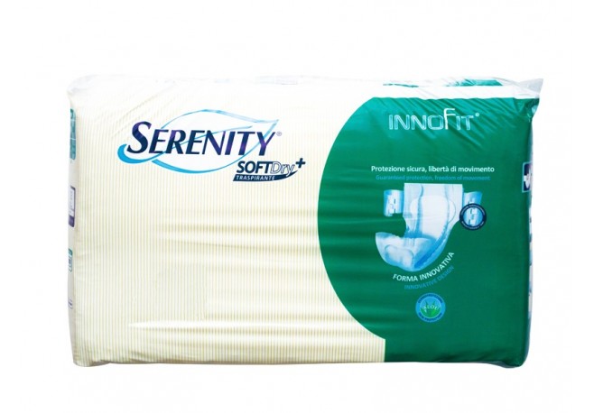 SERENITY 2 MEDIUM CU CENTURA SOFTDRY 30 BUC CREM VERDE