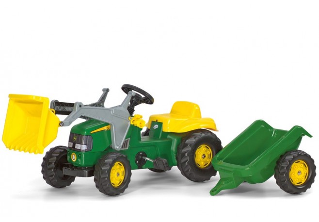 Tractor Cu Pedale Si Remorca Copii ROLLY TOYS 023110 Verde