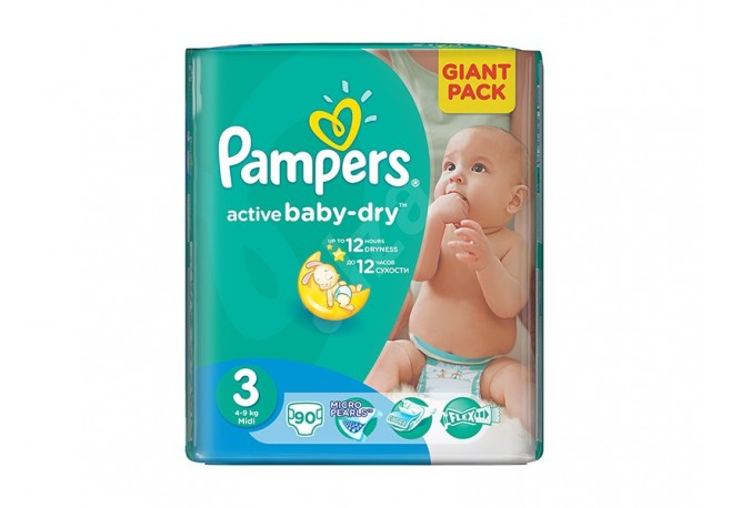 Scutece PAMPERS GIANT PACK 3 ACTIVE BABY Pentru Copii